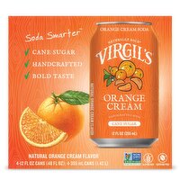 Virgils Orange Cream Soda 4 Pk Can - 48 Ounce